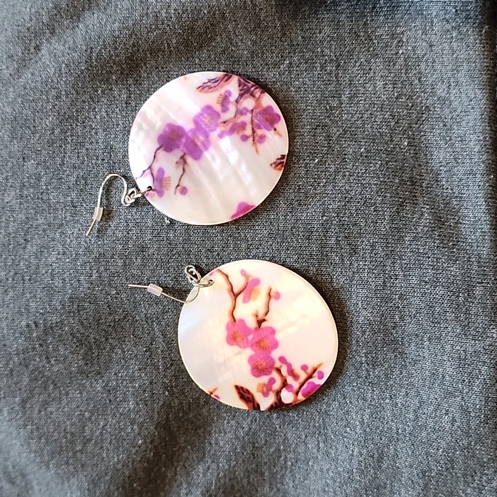 Pink Flower Earrings